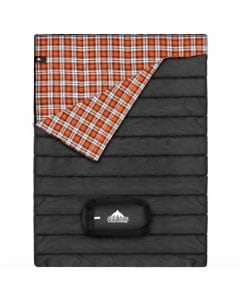 AGEMORE Queen-Size Double Sleeping Bag for Camping and Hiking, Blue Waterproof 2-Person Flannel Cotton Sleeping Bag