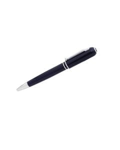 Dahnag Silver & Navy Ballpoint Pen, Palladium Plated Metal Body, Premium Luxury Writing Pen, Elegant Executive Gift Pen