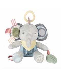 Skip Hop Bandana Buddies Baby Elephant Toy 0+ Monthss, Fun Crinkle Sounds, Colorful Rattle Rings, Teething Friendly - Multicolour