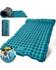 OMIWIN Double Camping Sleeping Pad with Pillow, Ultralight 2-Person Inflatable Air Mattress for Backpacking and Camping