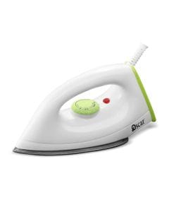 Oscar 1000W Dry Iron, Ceramic Soleplate, Lightweight Design, Temperature Control, BS Plug | White - ODI807
