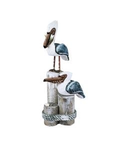 Luxury Signature Wooden Bird Statue, Handcrafted Decorative Wood Bird Figurine, Detailed Standing Ornament for Home, Office, Shelf & Tabletop Decor