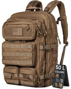 Falko Tactical Apt2.0 50L Military Backpack, Durable Water-Resistant Tactical Rucksack with YKK Zippers for Hiking and Travel