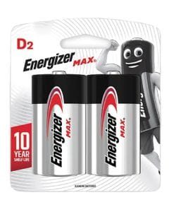 Energizer MAX Alkaline D Batteries, 2-Pack (BP2) Long-Lasting Power, Leak Protection, Zero Mercury