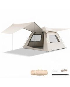 Beauenty 2-in-1 Pop-Up Camping Tent for 5–8 People, Waterproof Family Shelter with Extended Sunshade Canopy