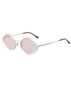 Doppe Diamond Sunglasses, Pink, High-Quality Acetate and Premium Aluminum Frame, UV 400 Protection