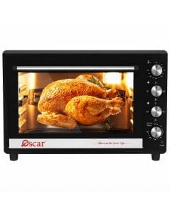 Oscar 150L Electric Oven, Rotisserie & Convection, Double Glass Door, Adjustable Temperature Control, 120-Min Timer | Black - OEO150L