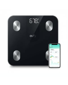 eufy Smart Scale A1 Bluetooth Body Fat & Digital Scale, 12 Body Measurements, High-Precision Sensors, App Sync, Slim Design - Black