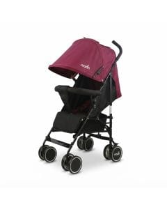 The Moon Brand Neo Plus Lightweight Travel Stroller - Compact Umbrella Fold Pushchair for Newborns Dark Red, Up to 18 kg, 0 Months+, 5-Point Safety Harness