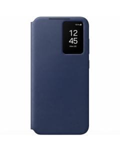 Samsung Galaxy S24 FE Wallet Case, Blue, Protective Smart View Cover with Hidden Card Slot