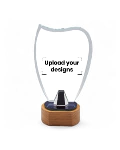 Customized Crystal Trophy Wooden Base with Your Personalized Design - CS-232096B