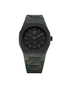 D1 Milano Polycarbon CA01 Watch, 40.5mm Polycarbonate Case & Strap, Japanese Quartz Movement, Mineral Glass, Black Dial, 5ATM Water Resistance