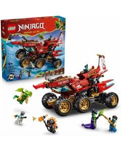 LEGO NINJAGO Land Bounty 3-in-1 Ninja Vehicle Toy Building Set with Flying Boat, Off-Road 9+ years, 3-in-1 Vehicle
