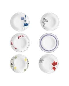 Oscar Opalware Round Dinner Set 33 Pieces, Chip-Resistant Dinnerware, Lightweight Opal Glass, Elegant Tableware Set & Easy-Clean Design | White - ODS33PC