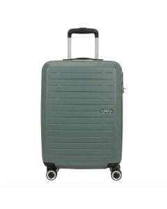 American Tourister Aerojoy 55cm Cabin Suitcase - Hard Shell ABS 4-Wheel Carry-On with TSA Lock Dark Forest