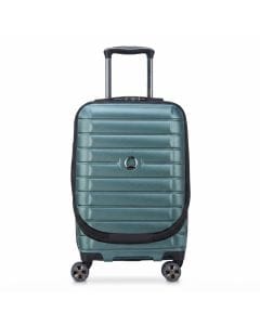 Delsey Shadow 5.0 55cm Expandable Hardside Cabin Luggage, 4 Double Spinner Wheels, Polycarbonate | Green