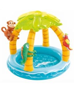Intex Tropical Island Baby Pool, Multicolor Inflatable Kiddie Swim Center for Backyard, Beach & Pool