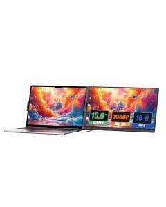 V2COM P5 Portable Laptop Screen Extender, 15.6" Full HD IPS Display, Portable Monitor, Plug & Play, Wide Viewing Angle | Black