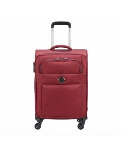 Delsey Cuzco 55cm 4-Wheel Cabin Trolley - Lightweight Softside Carry-On Luggage in Vibrant, 500 Denier Polyester | Red