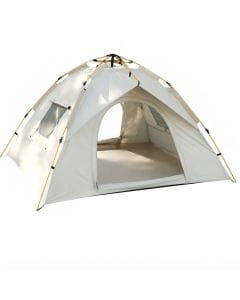 Cloud Gray Camping Tent for 3–4 People, Waterproof Lightweight Backpacking Shelter with UV50+ Protection and Rainfly