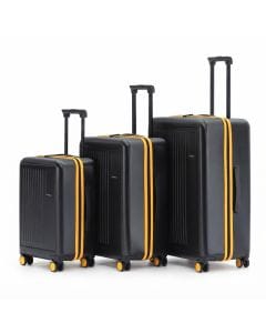 Mokobara Transit 3-Piece Luggage Set 2.0 | 40L, 65L & 100L Hardshell Suitcase Set | Money Moves Sunray 2.0 (Black & Yellow), TSA-Approved Combination Lock