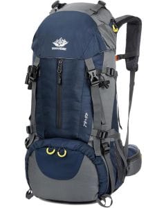 OasisLiving 50L Hiking Backpack for Men and Women, Waterproof Trekking Rucksack with Rain Cover for Camping and Travel