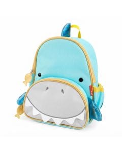 Skip Hop Zoo Shark Backpack, Comfortable Padded And Adjustable Shoulder Straps, Adjustable Mesh Bottle Pocket, Easy Access Zipped Front Pocket - Multicolour