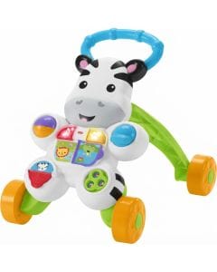 Fisher-Price Learn with Me Zebra Walker, Interactive Musical Infant Learning Toy, Lights, Songs & Sounds, French Edition, 6 Months+