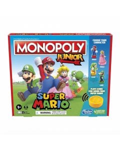 Monopoly Junior Super Mario Edition Board Game - Kids Strategy Game Ages 5 and Up - Play as Mario  2-4 Players