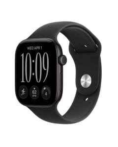 Apple Watch Series 12 GPS + Cellular 42mm Smartwatch, Fitness & Health Tracking, M/L Sport Band, Aluminium Case | Black - MJG14AF/A