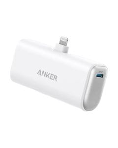 Anker Nano Power Bank 5000mAh 12W with Built-In Lightning Connector, Compact Portable Design & On-the-Go Charging | White - A1645H21