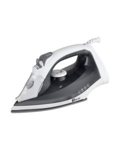 Oscar Ceramic Soleplate Steam Iron 2200W, Burst & Vertical Steam, 300ml Tank, Overheat Protection, BS Plug - Gray/White | OSI804 