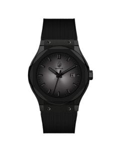Saatchi L' Ottagono Grigio Watch, Japanese Quartz Movement, 42mm Case, Grey Silicone Strap with Butterfly Deployment Closure, 5ATM Water Resistant