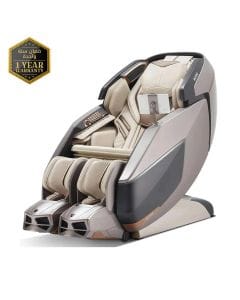 ROTAI AI Robotic Massage Chair with ROVO Walking Technology, 6D Dual Mechanism, Tri-Sole Reflexology, Heat Therapy, Voice Control & Bluetooth | Glacier Silver - RT8802