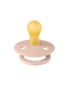BIBS Latex Colour Round Pacifier Size 1 0+ Months, Customized Comfort, Skin-Like Softness, Flexible And Durable Design - Blush