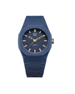 D1 Milano Polycarbon ES08 Watch, 40.5mm Polycarbonate Case & Strap, Navy Blue Dial, Mineral Glass, Japanese Quartz Movement, 5ATM Water Resistance