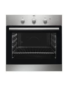 AEG 60cm Built-In Gas Oven, 55cm Depth, Gas Cooking, Integrated Kitchen Design, Stainless Steel Finish | BGB101011M