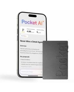 Pocket AI Voice Recorder & Smart Note Taker Auto Transcription, MagSafe Compatible for iPhone, AI Summaries & Action Items | Space Grey