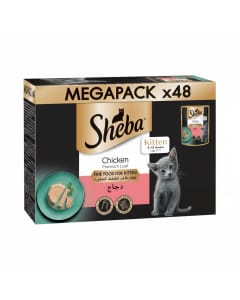 Sheba Premium Chicken Loaf Kitten Food - 48x70g Pouches of Real Chicken Goodness