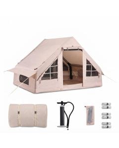 NovalLife Waterproof Inflatable Camping Tent for 4 People, Airbeam Shelter for Hiking, Fishing and Backpacking
