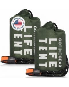 Go Time Gear Life Tent 2-Person Emergency Shelter, Waterproof Windproof Thermal Tube Tent for Camping and Survival