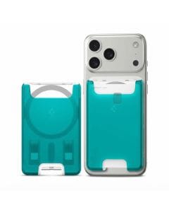 Spigen Ultra Hybrid MagFit Magnetic Wallet for iPhone 17 Pro Max–12 Series, Classic C1 Bondi Blue Design