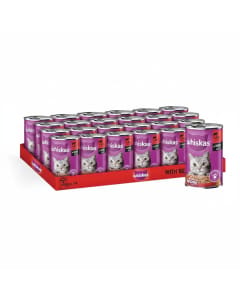 Whiskas Beef in Gravy Cat Food 400g - 24 Pack for Adult Cats
