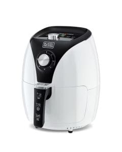 Black+Decker 3.5L Manual Air Fryer, 1.2kg Capacity, 1500W, Rapid Air Technology, Adjustable Temperature 80°–200°C, 30-Minute Timer | White | AF220-B5