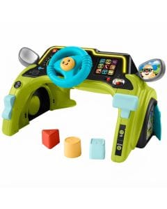 Fisher-Price Laugh & Learn Sit & Steer Driver Activity Center, Interactive Car Toy with 360-Degree Steering, Lights, Music & Learning, 6 Months+