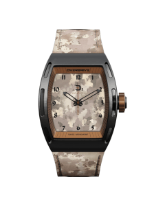 Overdrive D3 Edition D3-SS-ECCF Watch, 40mm Stainless Steel Case, Swiss Ronda 763H3 Quartz Movement, Black Cream Dial, Rubber Strap, 50m Water Resistant Width
