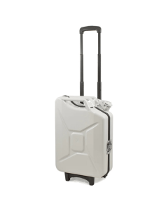 G-Case Travelcase White Carry-On Luggage, TSA Approved Metal Suitcase, Handmade in Belgium, Telescopic Handle, Rubber Wheels