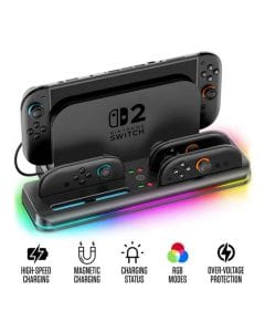 Nintendo Switch 2 Controller Charging Dock, Dual Controller Fast Charging Station, LED Charging Indicators, USB-C Powered Dock | 6972861542057