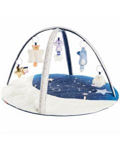 Skip Hop Celestial Dreams Tummy Time Mat 0-2 Years, 5 Sensory Hanging Toys with Music, Soft High-Contrast - Multicolour