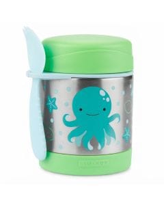 Skip Hop Octopus Zoo Food Jar 3+ Years 325ml, Premium Stainless Steel Construction, Temperature Retention For Hot And Cold Meals - Multicolour